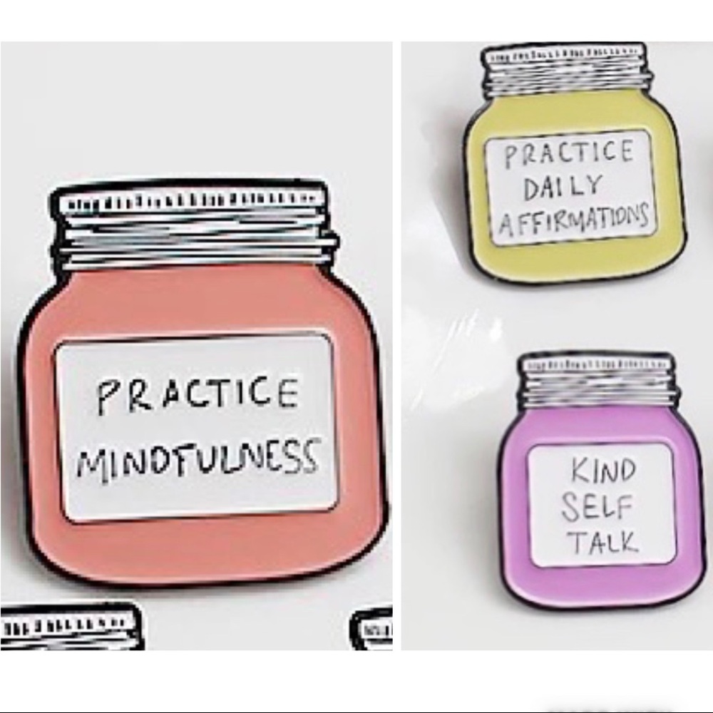 Set of 3 Mental Health Self-Care Pins Mindfulness - Picture 4 of 10